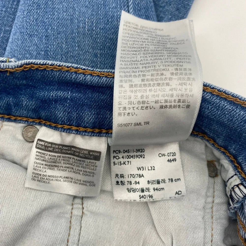 Levi 511 Slim Fit Jeans Mens 31x27 Blue Medium Wash Denim Pants 04511-3920